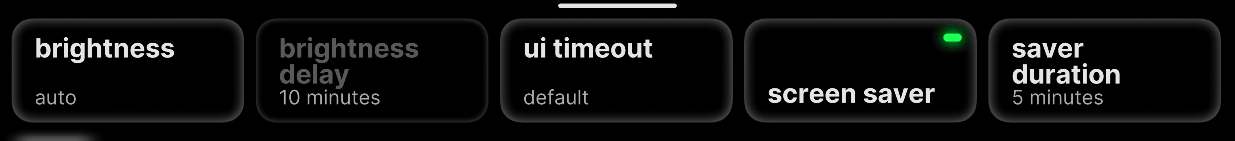 The Display settings panel on comma 4